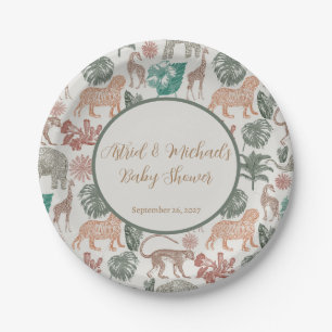 Boho Jungle Safari Baby Shower Paper Plate