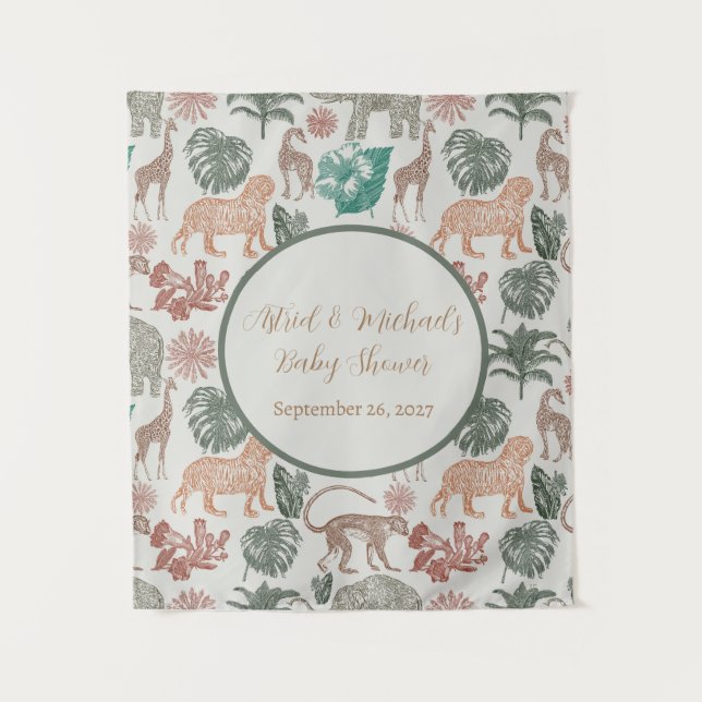Boho Jungle Safari Baby Shower  Tapestry (Front)