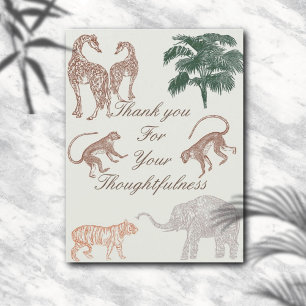 Boho Jungle Safari Baby Shower Thank You Card