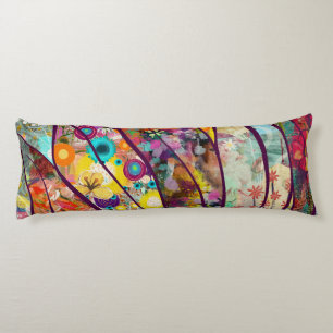 Boho Kaleidoscope - Nature Inspired Floral Art - Body Pillow