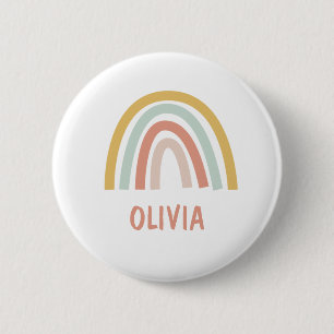 Boho Kids Rainbow Personalized 2 Inch Round Button