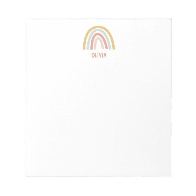 Boho Kids Rainbow Personalized Notepad (Front)