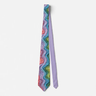 Boho Knit Stripe Colorful Design Tie