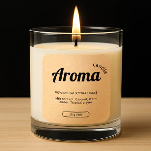 Boho Kraft Beige Paper Candle Labels Sticker