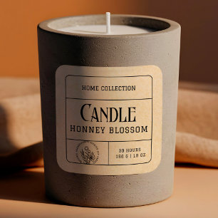 Boho Kraft Beige Paper Candle Labels Sticker