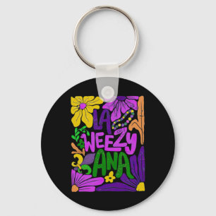 Boho La Weezy Ana Mardi Gras Coquette Bow Louisian Keychain