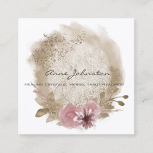 Boho Lace Floral Carré Carte de visite