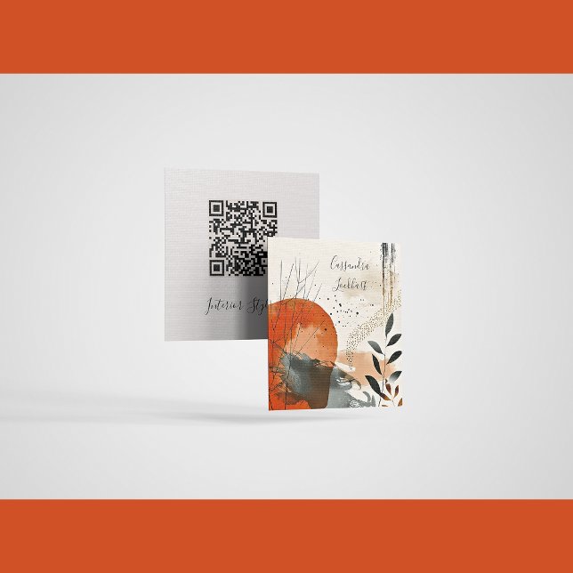 Boho Landscape Abstract QR Code Calling Card (Creator Uploaded)