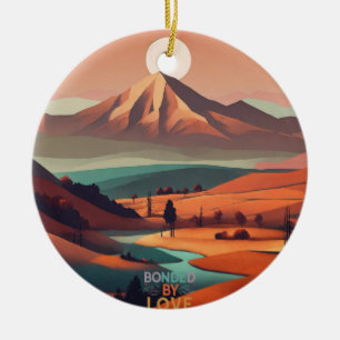 Boho landscape ceramic ornament