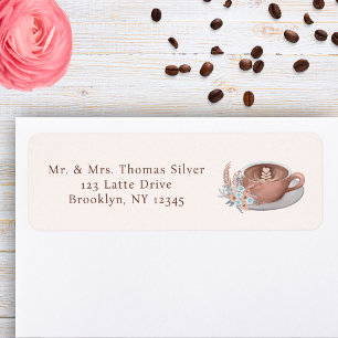 Boho Latte With Flowers Return Address