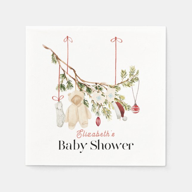 Boho Laundry Clothes Baby Shower Napkin (Front)