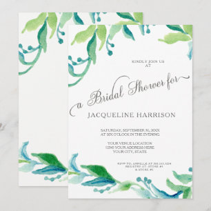 BOHO Laurel Leaf Olive Branch Bridal Shower Invitation