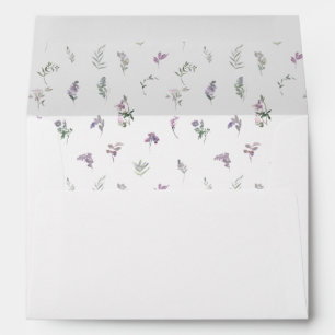 Boho lavande violet mariage fleuri Enveloppe