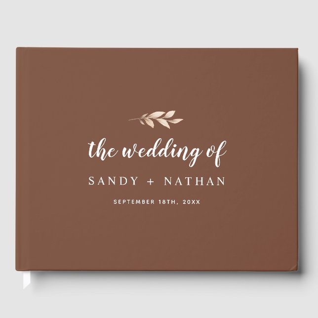 Boho Leaf Mariage livre d'hôtes (Recto)