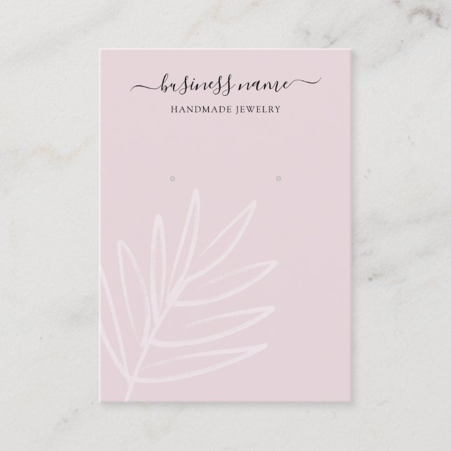 Boho Leaf Mauve Earring Jewellery Display Business Card (Front)