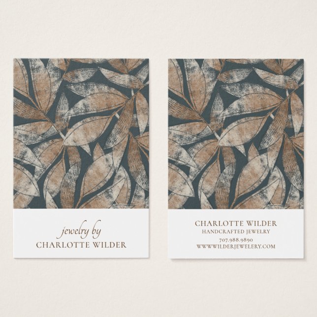 Boho Leaf Pattern Earring Display Card (Front & Back)