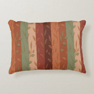 Boho Leaf Pattern Rustic Home Decor Accent Pillow