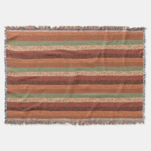 Boho Leaf Pattern Rustic Home Decor Throw Blanket