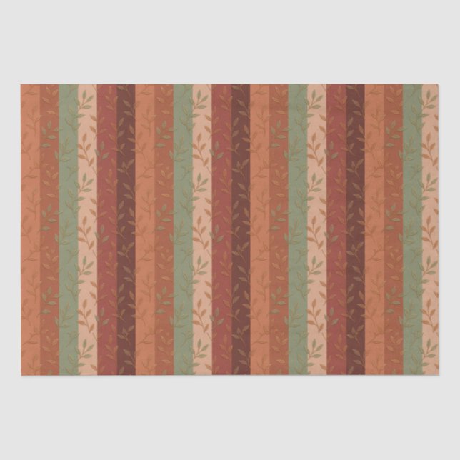 Boho Leaf Pattern Rustic Home Decor  Tissue Paper (Front)