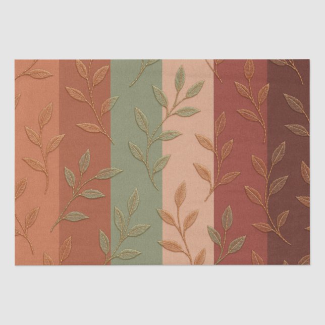 Boho Leaf Pattern Rustic Home Decor  Tissue Paper (Front)