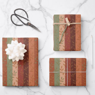 Boho Leaf Pattern Rustic Home Decor  Wrapping Paper Sheet