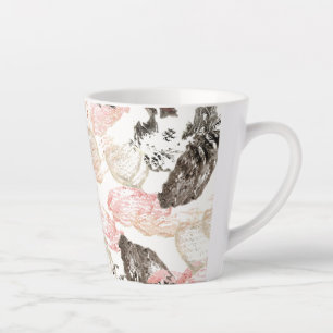 Boho Leaves and Feathers Latte Mug
