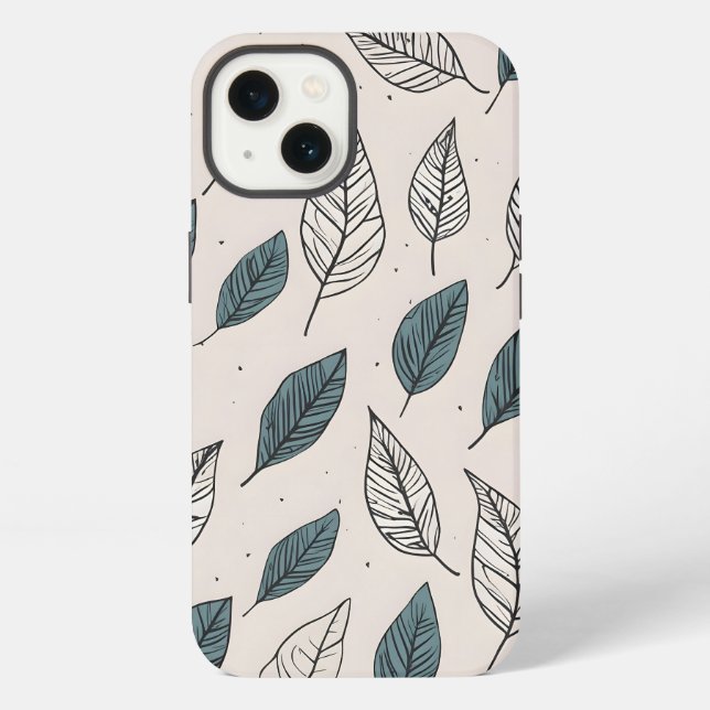 Boho leaves art iPhone case (Back)