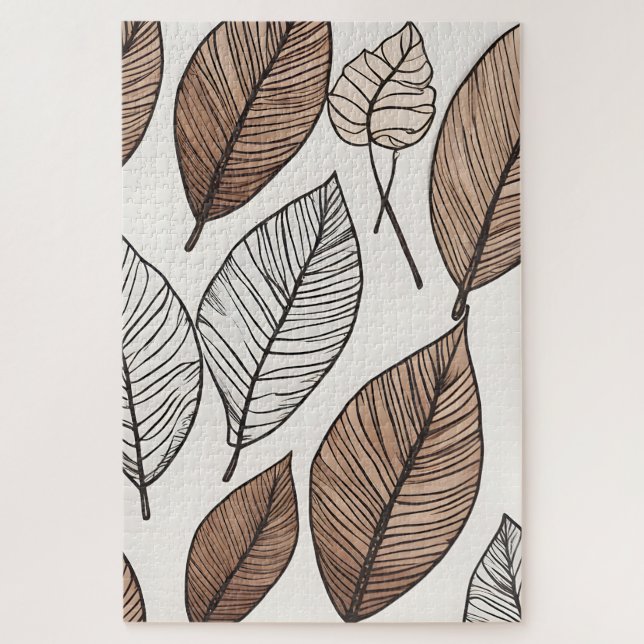 Boho leaves art jigsaw puzzle (Vertical)