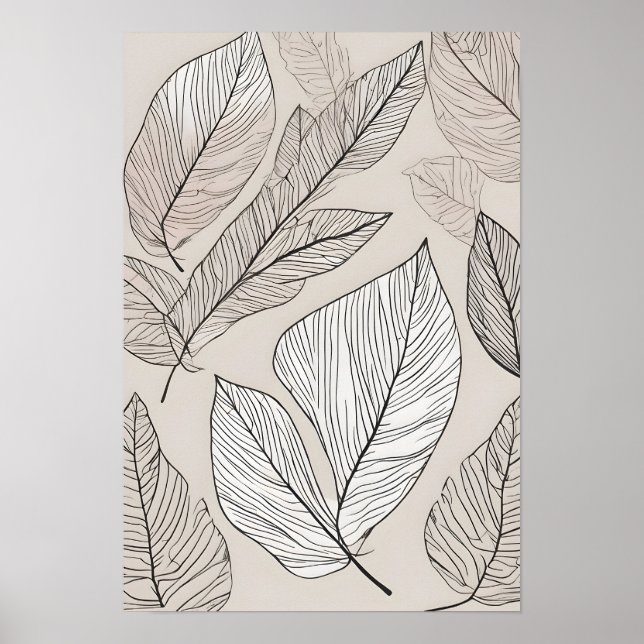 Boho leaves art poster (Front)