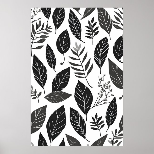 Boho leaves art poster (Front)