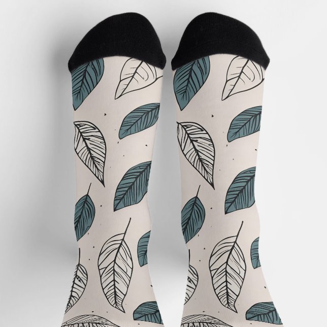 Boho leaves art socks (Top)