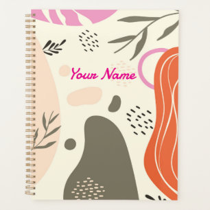 Boho leaves art Spiral Photo Notebook Planner