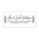 Boho Leaves Modern Script Wedding Return Address