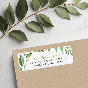 Boho Leaves Personalized Return Address Labels