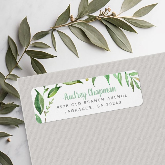 Boho Leaves Personalized Return Address Labels (Creator Uploaded)