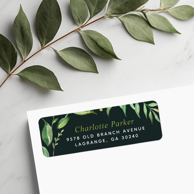 Boho Leaves Personalized Return Address Labels (Creator Uploaded)