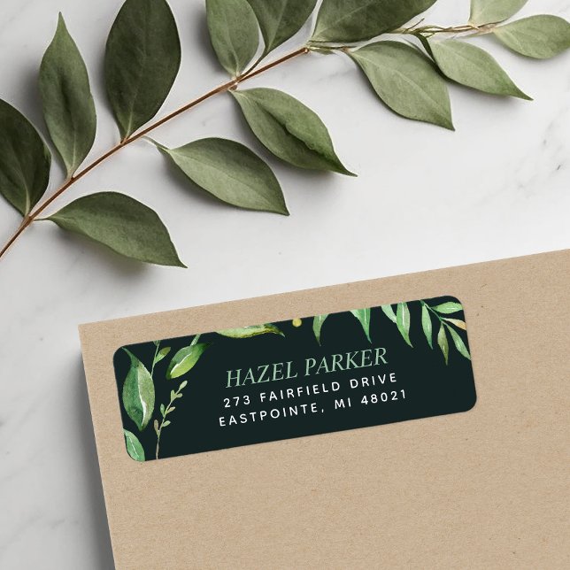 Boho Leaves Personalized Return Address Labels (Creator Uploaded)