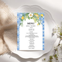 Boho Lemon Blue Mediterranean tile Italian Wedding
