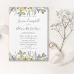 Boho Lemon & Lavender Foliage Wedding Invitation<br><div class="desc">Boho and elegant botanical design in watercolor. Featuring citrus and lavender elements with greenery painted in watercolor. This is our own original design created with your special day in mind. Have fun customising this template to make the perfect wedding invitation.</div>