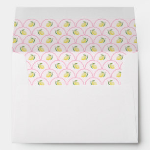 Boho Lemon Pink Scallop Bridal Shower Envelope