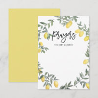 Boho Lemon Wreath Baby Shower Prayers Card