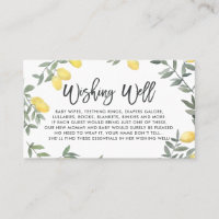 Boho Lemon Wreath Baby Shower Wishing Well Card