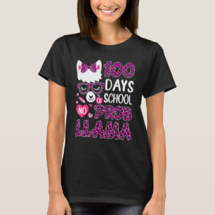 Boho Leopard 100 Days Of School No Prob Llama Teac T-Shirt