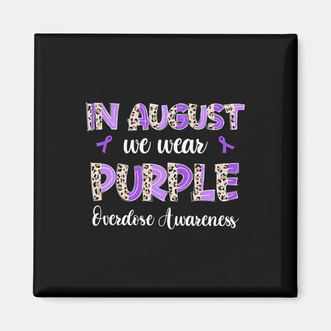 Boho Leopard In August We Wear Purple Overdose Awa Magnet (Front)