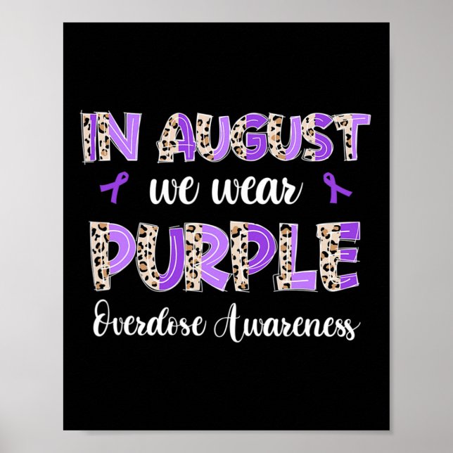 Boho Leopard In August We Wear Purple Overdose Awa Poster (Front)