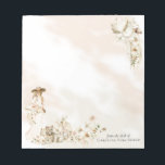 Boho Leopard | Lady  Floral Bridal Shower Favour Notepad<br><div class="desc">Understated tropical elegance featuring beautiful subdued florals as a frame for your "Bridal Shower" in this script text bohemian design. Features a lady with big floppy garden hat in a long flowing pale blush pink gown holding a lush bouquet of flowers with a beautiful watercolor leopard at her feet lying...</div>