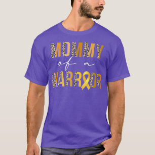 Boho Leopard Mommy Of A Warrior Childhood Cancer A T-Shirt