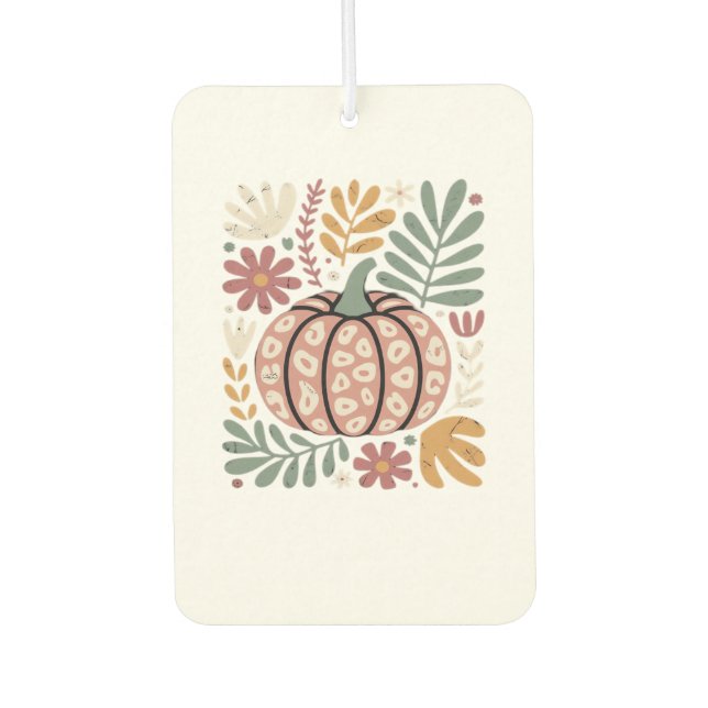 Boho Leopard Pumpkin Fall � Retro Autumn Floral Ha Air Freshener (Front)