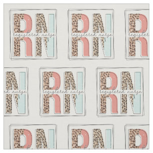 Boho Leopard Registered Nurse Fabric
