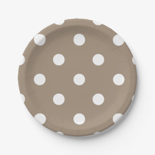 Boho Light Brown Spots Paper Plate